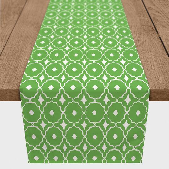 Green Abstract Geometrics Table Runner